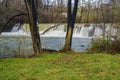 Tinker Creek Dam at Flood Stage - 2 Royalty Free Stock Photo